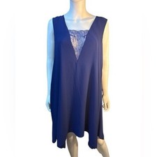 BCBGMaxAzria Alie Sleeveless A-LIne  Mini OreintBlue Dress MSRP $198 Size L, NWT picture