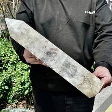 10.8LB Natural white crystal square pointed column quartz crystal spiritual heal picture