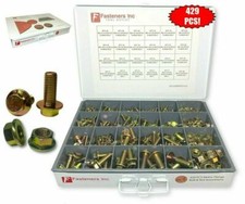429 Piece Grade 10.9 Metric Flange Bolt & Flange Nut Assortment Kit Yellow Zinc picture