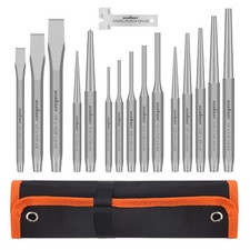 HORUSDY 16PC Punch & Chisel Set Taper Punch Cold Chisels Pin Punch Center Punch picture
