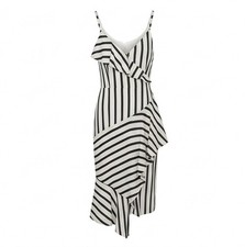 Chelsea28 Striped Ruffle Faux Wrap Dress picture