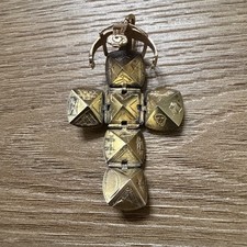 Vintage Gold Masonic Orb Ball Cross 9ct Gold On Silver 10.8g picture