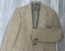 VTG 70s Hart Schaffner Marx Tweed Herringbone Sport Coat Men's 42R Union Made picture
