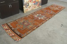 3x12 Turkish Antique Runner Rug Hand-Knotted Neutral Vintage Oushak Wool Rug,558 picture