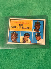 Topps 1961 Topps League Leaders #43 NL 1960 HR Leaders Aaron Mathews Banks picture