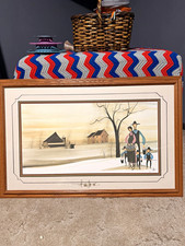 “PRAIRIE FAMILY” by Buckley Moss Limited Edition Framed Folk Art. 210/1000 picture