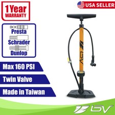 BV Bike Pump Floor w/ Gauge 160PSI Tire Ball Air Inflator Presta Schrader Compat picture