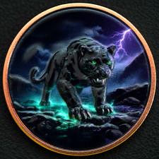 Black Panther 1 oz High Relief Colorized .999 Copper Round in Capsule picture