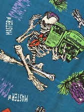 Goosebumps Vintage R.L. Stein Curly The Skeleton Halloween Fabric picture