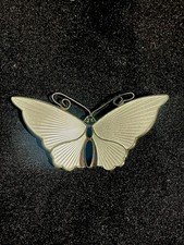 Vintage David Andersen Butterfly Brooch White Enamel Pin Norway Sterling Silver picture