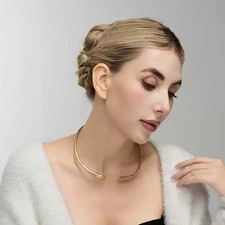 NWT RLM SOHO Robert Lee Morris Golden Tone Sculptural Open Collar Necklace picture