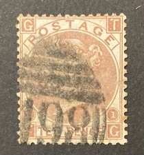 GB QV 1867. SG112. 10d  Red brown  Wmk. Spray. Used.  CV: £400  picture