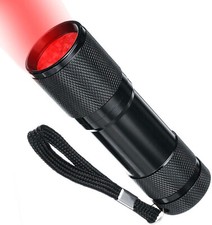 HQRP Red Light LED Black Flashlight for Astronomy & Aviation & Night Vision picture