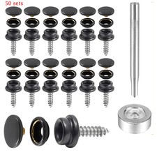 50 sets Fastener Snap Press Stud Cap Buttons With 2 Tools for Marine Boat Canvas picture