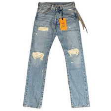 $235 KITH x Levi’s 501 ST Straight Taper Jeans 28x32 Distressed KITH Logos NWT picture