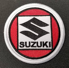 Suzuki Motorcycle Logo Patch Red White Black Embroidered Biker approx 3