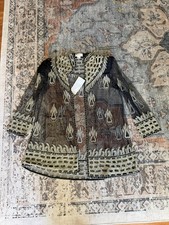 Vtg 80s Tan Chho Sheer Beaded Duster Jacket NWT + Repair Parts RARE Woman’s M picture