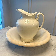 Antique early 1900s White Wash Basin & Pitcher Set – The Colonial Co. picture