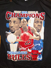 Vintage 1997 Chicago Bulls NBA World Champions T-Shirt XXL Jordan Pippen Rodman picture