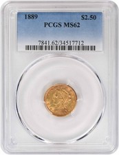 1889 $2.50 Gold Liberty Head MS62 PCGS picture