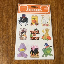 Vintage 1980s Eureka Halloween Stickers Frog Cat Mouse Ghost 36 Stickers NOS picture
