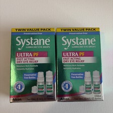 Systane ULTRA PF Lubricant Eye Drops 2 Twin Pks. 4-10mL Bottles Total Exp. 1YR+ picture