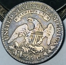 1818/5 Capped Bust Quarter 25C Ungraded Circulated 90% Silver US Coin CC30743 picture