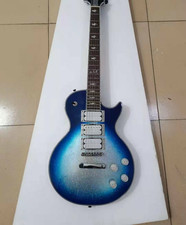 Cstm Ace Frehley Blue Silver Powder Burst LP Electric Guitar 6 String  picture