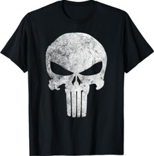 Marvel Comics Punisher Skull Symbol Distressed T-Shirt picture