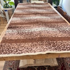 Vtg Blanket Industria Peruana Santa Catalina Peruvian Brown 100% Alpaca Wool picture