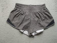 Lululemon Hotty Hot Shorts Womens 4 Gray Lined Mesh Running Athletic Gym picture