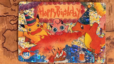 Charmander Happy Birthday #354 Ice Holo Pokemon Vintage Vending Sticker -F1 picture