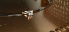 14k White Gold Princess-Cut Diamond Solitaire Engagement Ring Size 6 picture
