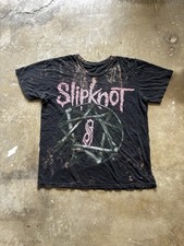 Rare Vintage Slipknot Black Graphic T-Shirt with Dryrot Front & Back Print  picture