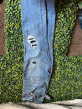Hollister Men’s Skinny Jeans L Blue Light Wash Distressed Solid Denim picture