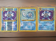 Pokémon TCG  3-Card Lot Poliwag 59/102 & Poliwrath 25/108 HOLO and REVERSE HOLO picture