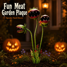 Halloween Metal Garden Stake 3D Monster Flower Yard Lawn Patio Decor Sign picture