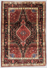 Vintage Hamedan Tribal Geometric Hand Knotted Wool 4x7 Oriental Boho Area Rug picture