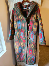 1990's VINTAGE Oscar De La Renta ITALIAN SOUTHWESTERN Style Wool Sweater Coat picture
