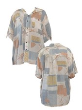 Vintage Abstract Pattern Short Sleeve Button Down picture