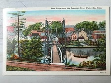 Vintage Postcard 1915-1930 Foot Bridge Kennebec Rover Waterville Maine picture