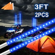3ft Blue LED Whip Light Antenna Flag Pole for ATV UTV Polaris RZR 1000 Can-Am X3 picture