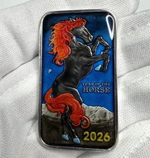 2026 Year of the Horse Midnight Fire Castronomics Hand Enameled Silver Art Bar picture