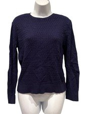 Talbots Navy Blue Textured Sweater Medium picture