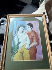 Vintage Pablo Picasso “The Lovers” 1923 Framed Art Print Reproduction picture