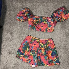 Lilly’s Kloset Shorts Vacation Floral Coastal SET NWT picture
