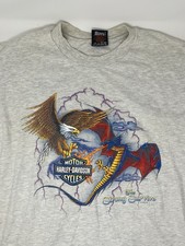 Vintage 1990s Harley Davidson New Jersey Eagle Dragon Strong Survive T Shirt XL picture