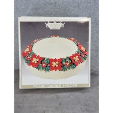 Crown Accents Christmas Poinsettia Pillar Candle Holder 6 Inch World Bazaars picture