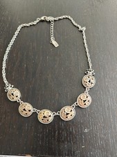 1928 Brand Vintage Style Two Tone Filigree Scroll Statement Necklace Adjustable picture