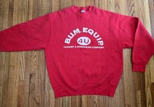 Vintage 90s BUM Equipment Sweatshirt Jerzees Heavyweight Red LG Oversized picture